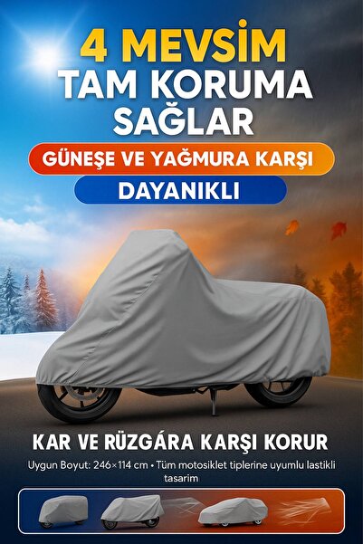 TOYFEST غطاء دراجة نارية مقاوم للماء لجميع الفصول 246×114 سم – حماية من الأشع...