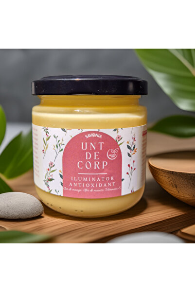 Savonia Unt de corp iluminator antioxidant 100% cu mango, măceșe și Vitamina E – Savonia, 160 g