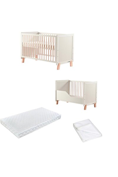 FreeON Pachet Patut din lemn bebe, 120x60 cm, FreeON, Ava, Saltea 120x60x12 c...