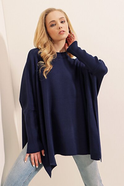 Hiccup Bdart Slit Detailed Mock Neck Knitwear Sweater