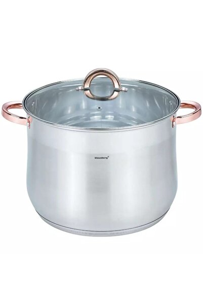 Klausberg Stainless steel pot with glass lid, diameter 30 cm, capacity 16 lit...