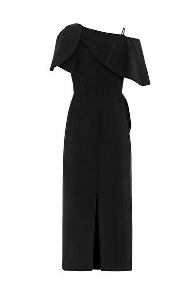 KAMEYA AÇIK OMUZ KUŞAKLI ELBİSE 26W40808