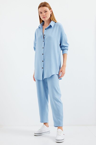 Hiccup Bdart Linen Blend Long Sleeve Shirt and Pants Set