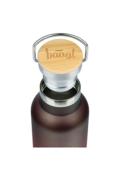 Baagl Thermo bottle with bamboo lid Gradient red-black, 500 ml