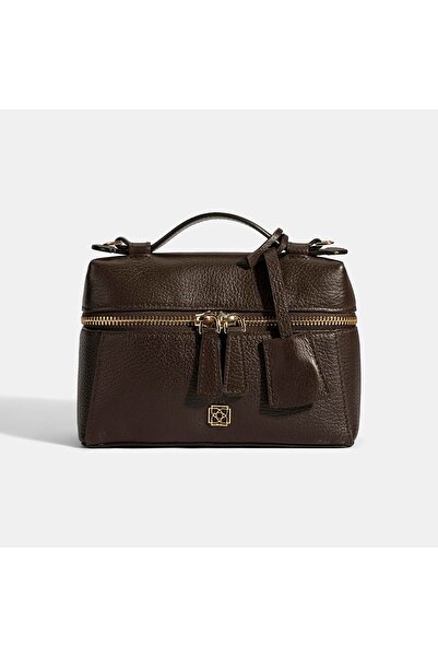 Desa Women's Brown Shoulder Strap Mini Leather Handbag