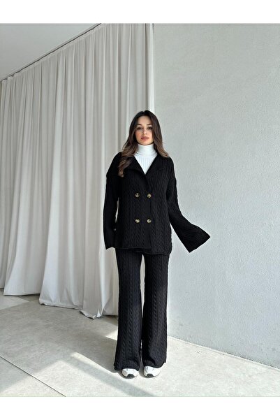 Mooi Butik Janie Knitwear Set 8475 - Black