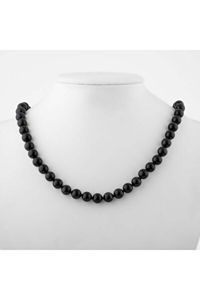 Safnaturel قلادة من حجر السج الذهبي بعقدة 8 مم من الحجر الطبيعي