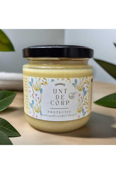 Savonia Unt de corp protectiv 100% cu cacao, macadamia și Vitamina E – Savonia, 160 g