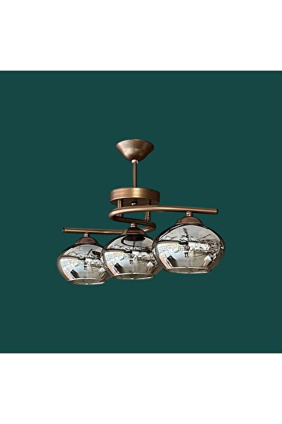 KUZENLER ✨Defne 3’lü Kahverengi Metal Gövde Modern Tavan Avizesi