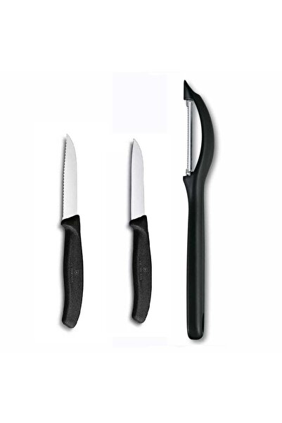 Victorinox مجموعة من 3 سكاكين خضروات وفواكه بطول 8 سم - مزودة بحواف مسننة ومس...
