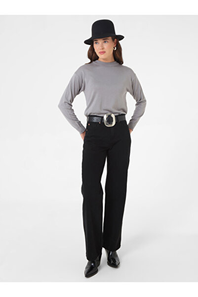 Refka Soft Knitted Basic Sweater - Gray Blue -