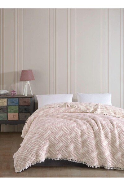 metin tekstil غطاء سرير وبيكيه من قماش تيري الموسلين بـ 8 طبقات