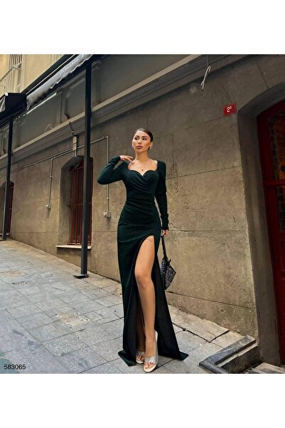 Modafeminen Λεπτομερές βραδινό φόρεμα άνοιγμα FLOWERS ΣΜΑΡΔΕΡΑ 583065