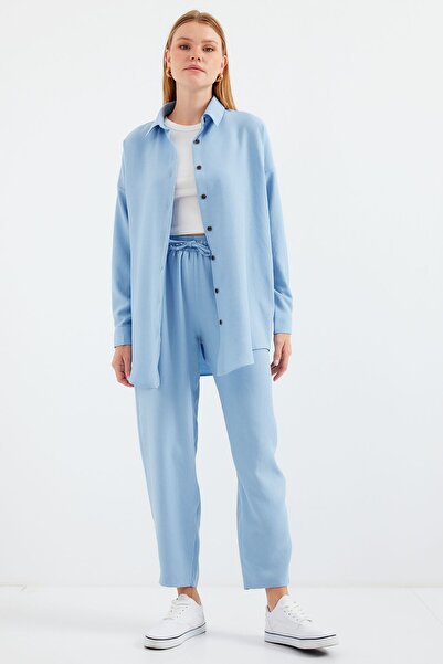 Hiccup Bdart Linen Blend Long Sleeve Shirt and Pants Set