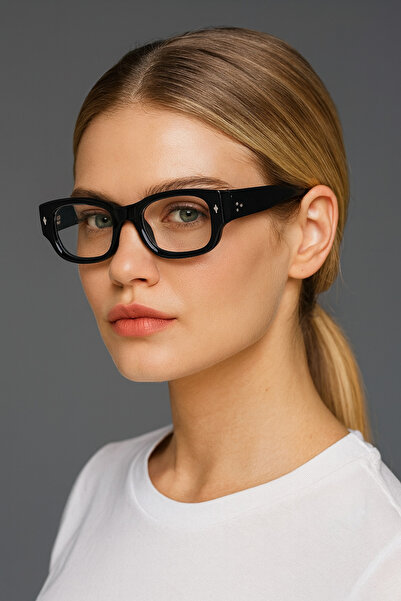 Chunky Frame Marcos Unisex New Season Popular Square Black Framed Blue Block Screen Glasses