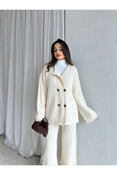 Mooi Butik Janie Knitwear Set 8475 - Cream