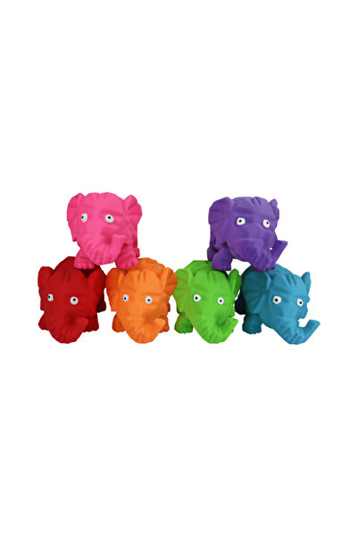 Happy Pet Origami Pals Elephant Latex Colorful Origami Elephant Dog Toy Small Size