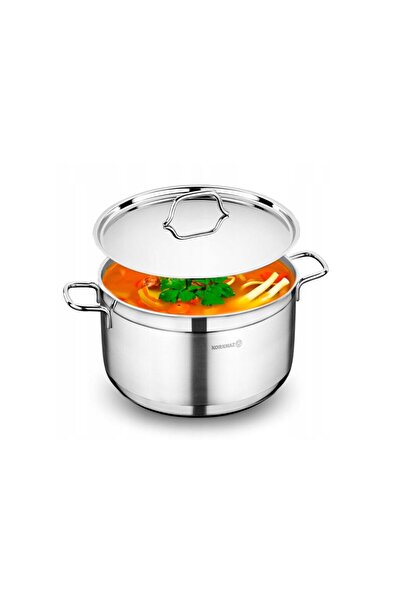 KORKMAZ Oala cu capac din inox, 18x10cm 2.5litri, compatibila cu toate tipurile de aragaz,