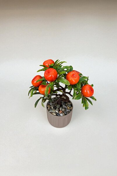 safestore Beige Cobalt Ida Artificial Mandarin Tree with Pebbles and Stones 18 cm