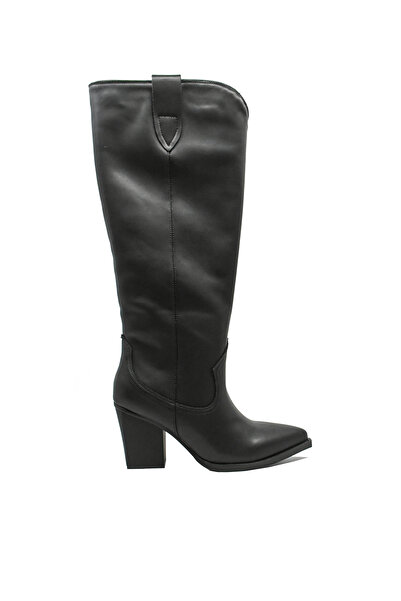 Anna Viotti cizme western negre cu toc înalt până la genunchi pentru femei GOR 29801