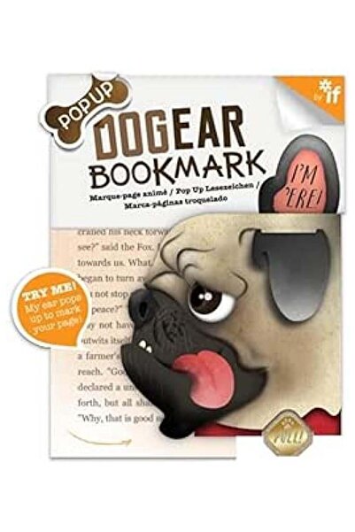 İF Semn de carte cu urechi de câine Doug: Pug