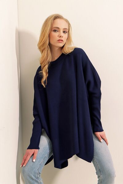 Hiccup Bdart Slit Detailed Mock Neck Knitwear Sweater