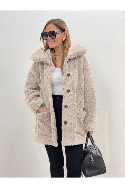 Sacrosa Peluş Rahat Kışlık Ceket