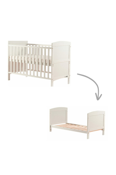 FreeON Patut din lemn bebe, 120x60 cm, Din lemn de pin si mdf, Stabil si rezistent, White,