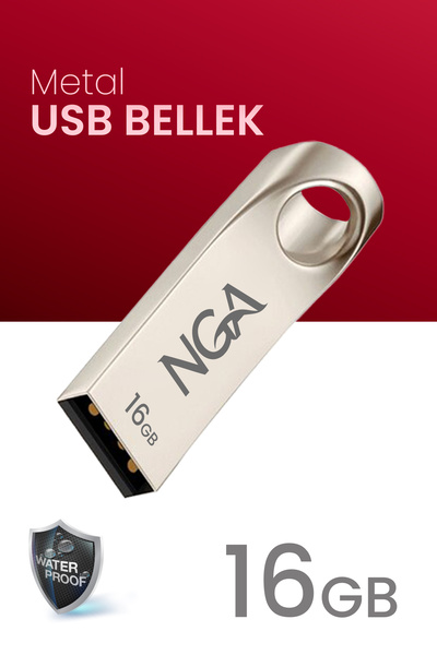 NGA 16 GB Usb Bellek Metal Gövde Güvenli USB Memory - Flash Drive
