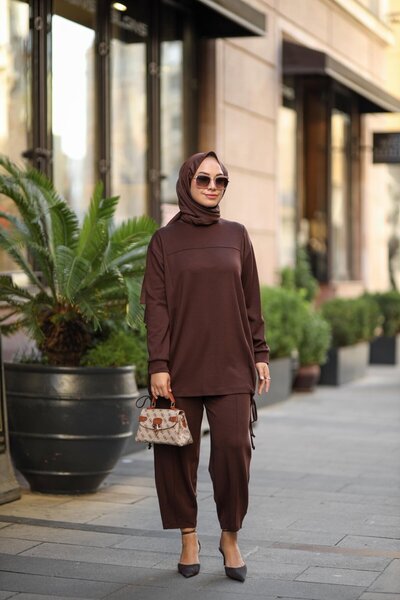 NS Moda Tesettür Efnan Set Brown