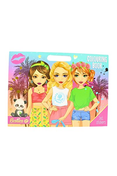 Besties Coloring book with self-adhesive stickers, 25 sheets,