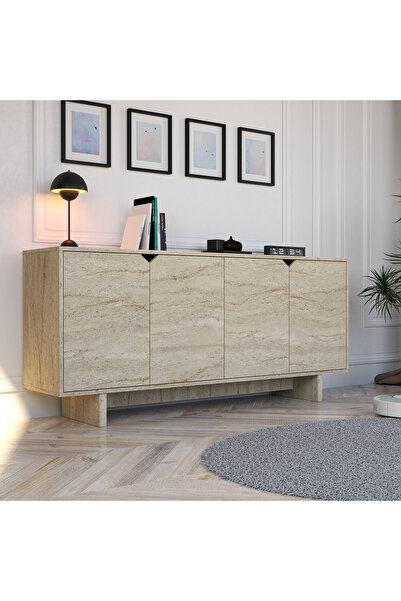 ALONEX HOME TURAN KONSOL TRAVERTEN 180 CM YEMEK ODASI, OFİS SALON ÜNİTE