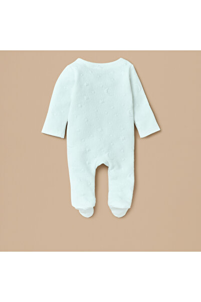 giggles Jacquard Padded Closed Feet Sleepsuit with Button Closure