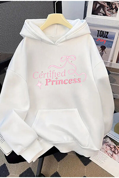 Le Savu Certified Princess cu imprimeu Kangaroo Pocket cu glugă Swea de culoa...