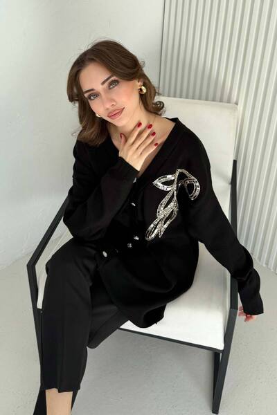 Melike Tatar Πλεκτό Ζακέτα με Αξεσουάρ 70-2502