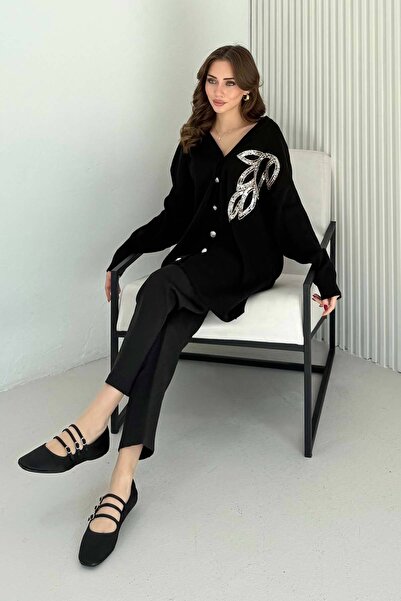 Melike Tatar Πλεκτό Ζακέτα με Αξεσουάρ 70-2502