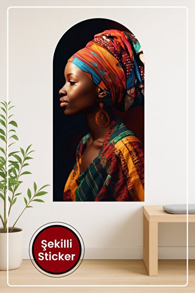 KOSS Dijital Autocolant de perete în formă ovală cu portret de femeie în stil...