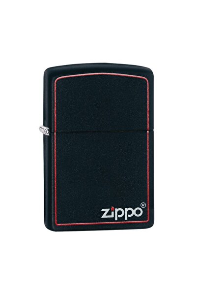Zippo 218ZB Black and Red Matte Lighter, metallic, black