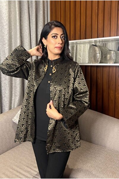 Hayati Collections 1 Piece - Single Chic Jacket Black Printed