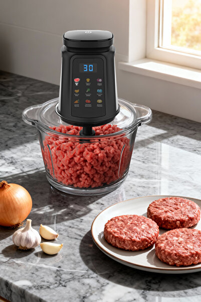 Kiwi KC-8250 Gıda Öğütücü Doğrayıcı | 500W Güçlü Motor&3L Cam Kase &9 Titanyum Bıçaklı & Dokunmatik Ekran