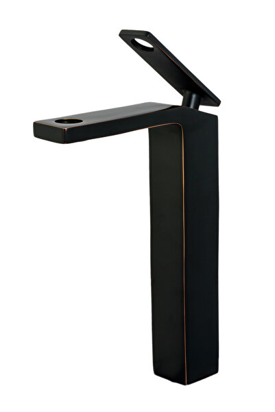 Trendy's Μπαταρία νιπτήρα, τοποθέτηση σε πάγκο, δίπλα στον νεροχύτη, αντικέ μαύρο