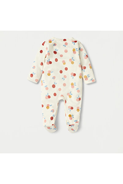 Juniors Printed Closed Feet Sleepsuit with Button Closure