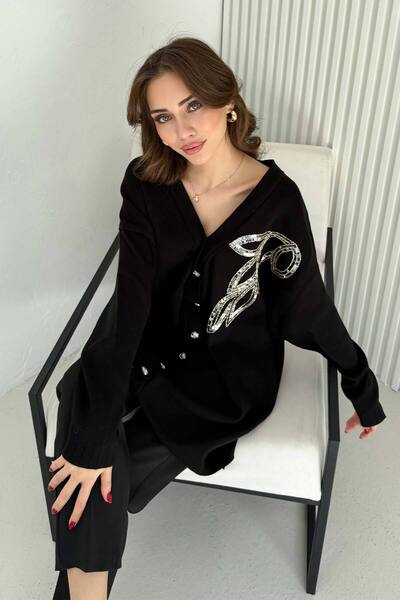 Melike Tatar Πλεκτό Ζακέτα με Αξεσουάρ 70-2502