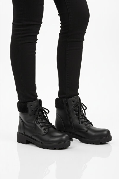 AYAKMOD حذاء نسائي أسود مبطن بالصوف مضاد للانزلاق مارك 4030 زد