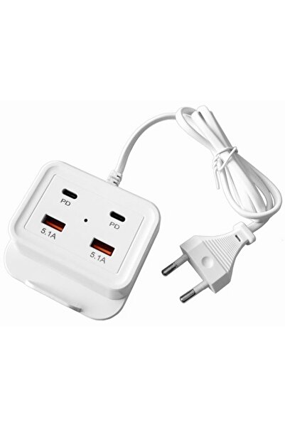 OEM Charging station, LED display, 220V - 5V/5.1A - 2x USB, 2x PD Type-C - M948