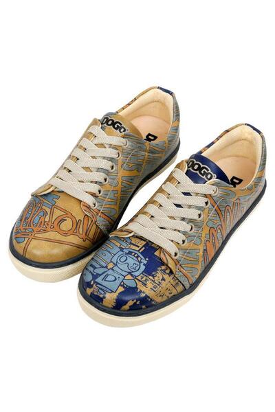 Dogo Women's Vegan Leather Yellow Sneakers - Robo Shibuya Design