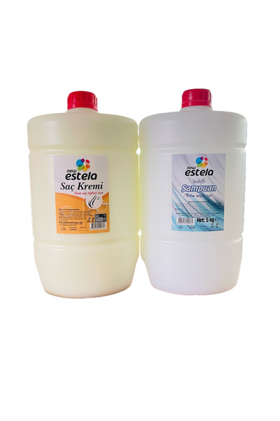 new estela PROFESYONEL ŞAMPUAN 5000ML & PROFESYONEL SAÇ KREMİ 5000ML BERBER & KUAFÖR & GÜZELLİK SALONLARI İÇİN