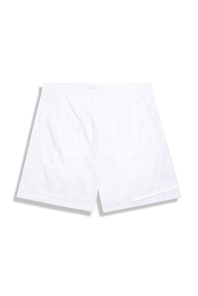 Ltb Basic Gabardine Regular Mini White Shorts