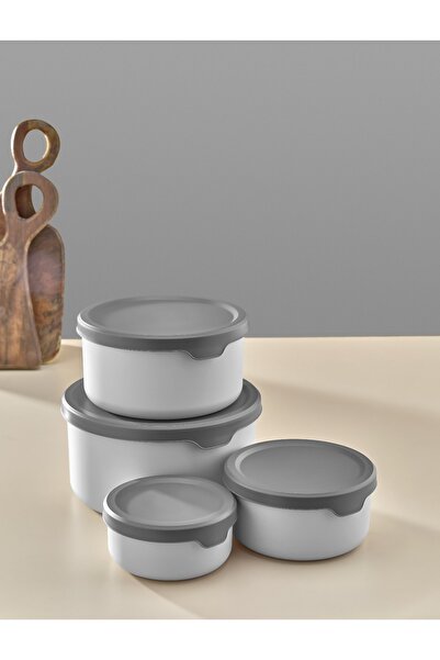 ASlife Home Set of 4 Round Silicone Lid Storage Containers 0.45 Lt 0.80 Lt 1.50 Lt 2.50 Lt