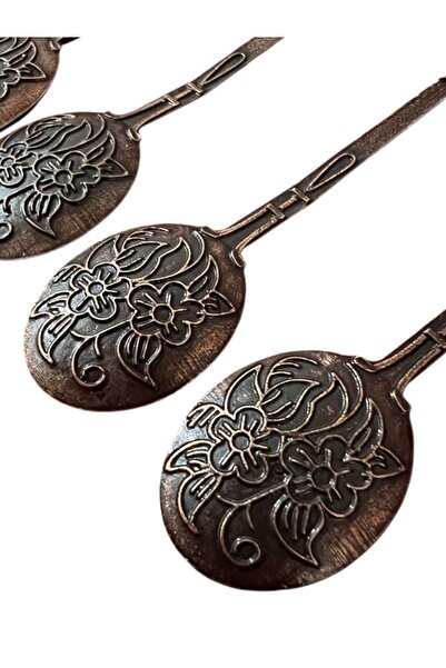 onyyapim Vintage Mosques Visualized Copper Casting Tea Coffee Jam Spice 6-Piece Presentation Spoon